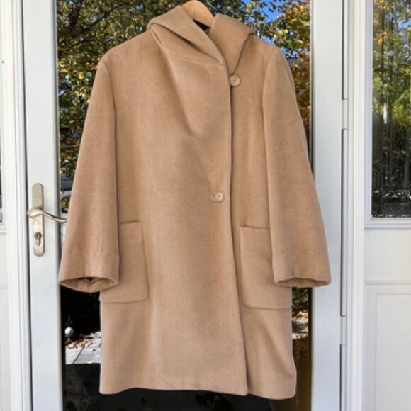 Hilary Radley Angora/Wool Blend Coat - Light Camel Colour - Size 6 / Medium - Picture 5 of 16